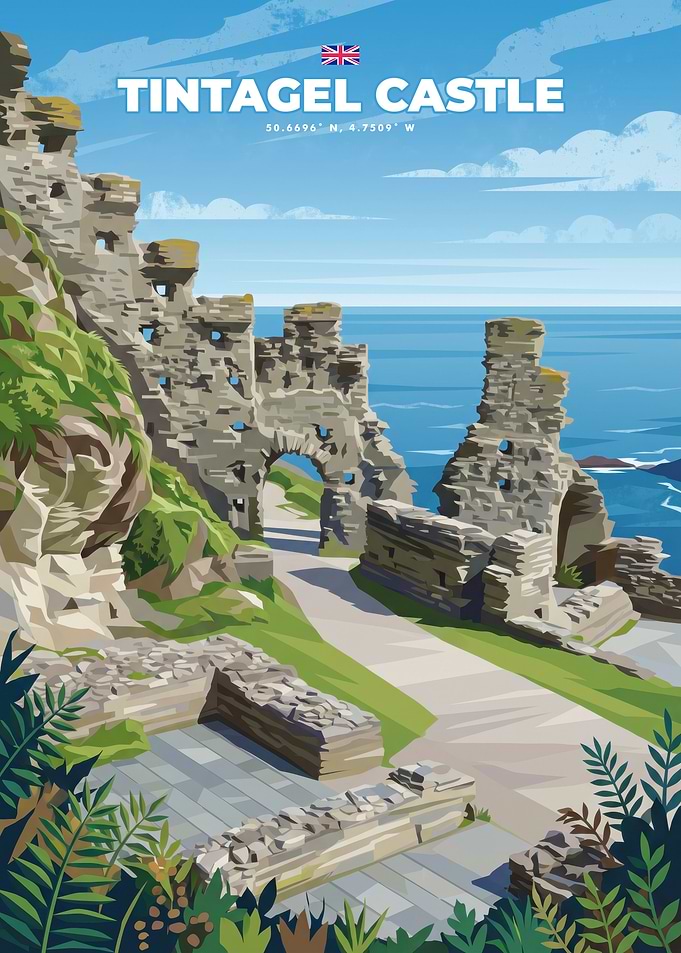 Tintagel Castle Travel Poster