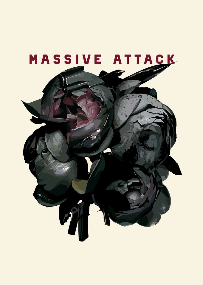 Massive Attack Floral Gun Art