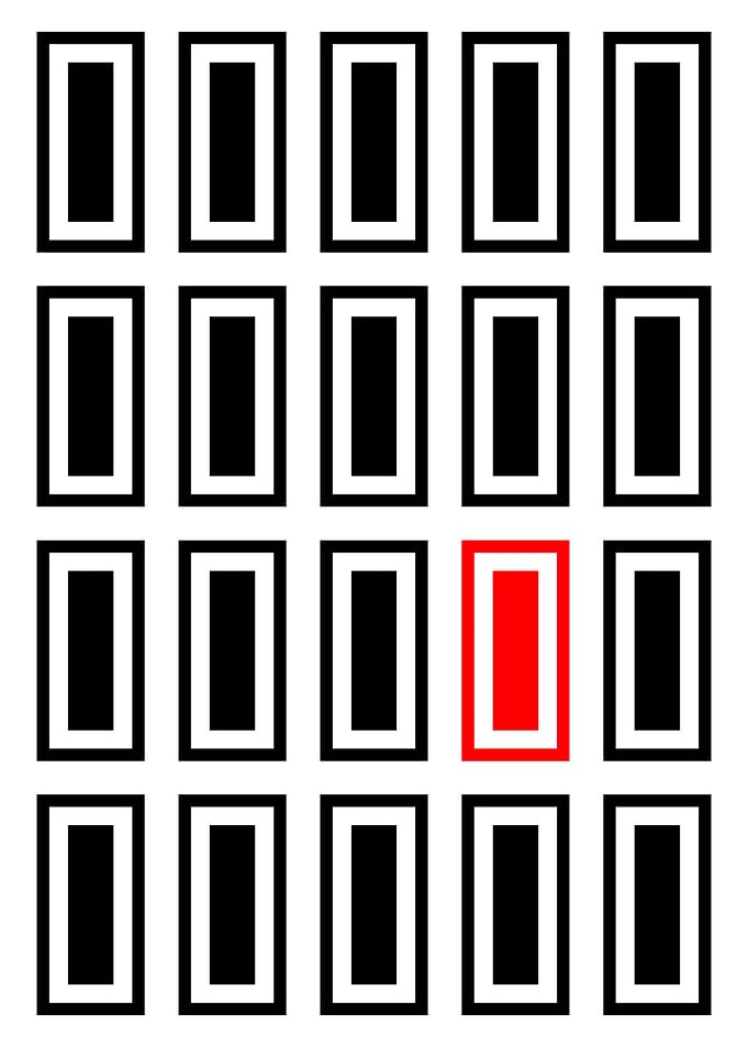 Minimalist Grid with Red Accent