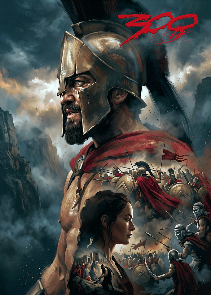 300 Movie Spartan Warrior Poster