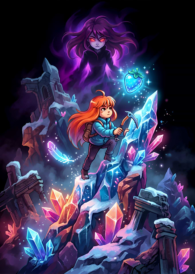 Celeste Game Art Featuring Madeline