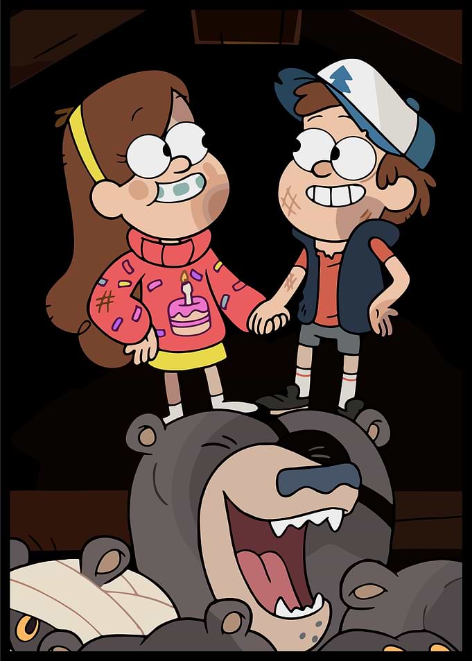 Dipper and Mabel Pines with Bears