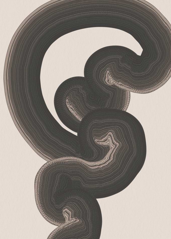 Abstract Dark Swirl Line Art