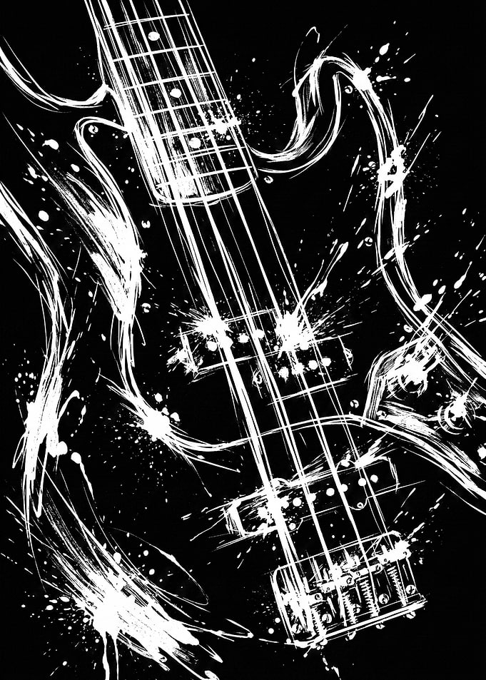 Abstract Electric Bass Guitar Art