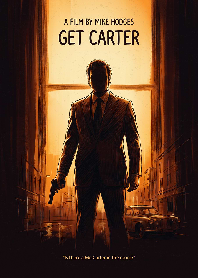 Get Carter Crime Thriller Window Silhouette Gun
