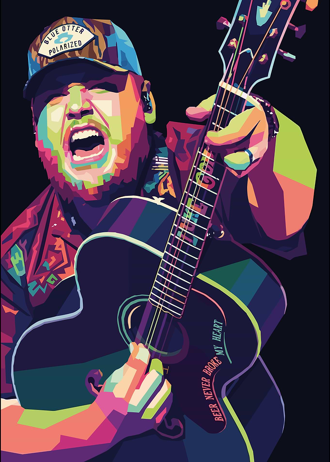 Luke Combs Pop Art Portrait