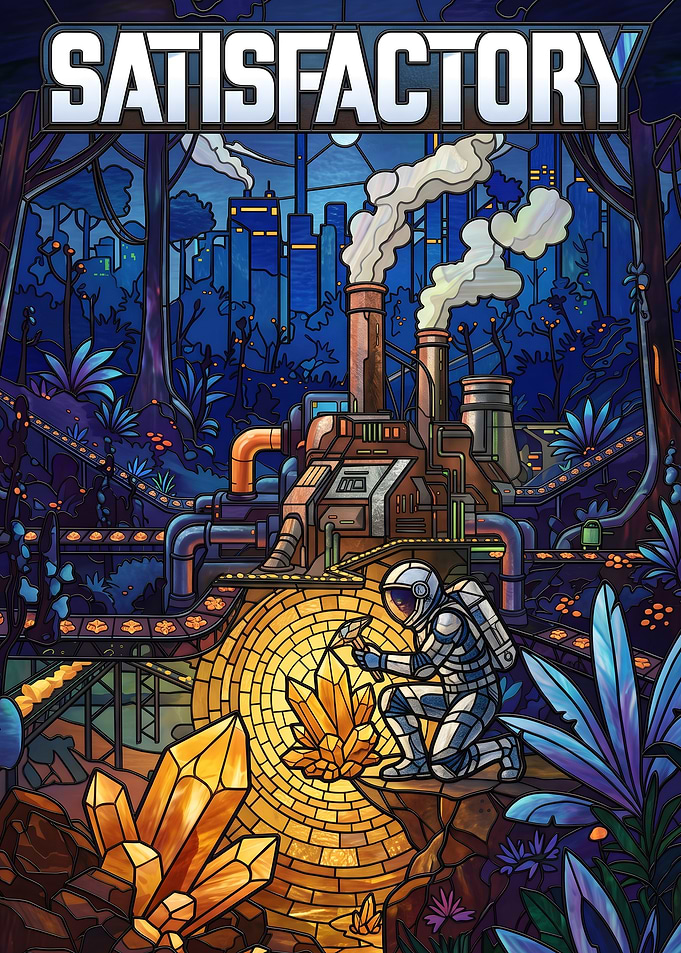 Satisfactory Game Stained Glass Art