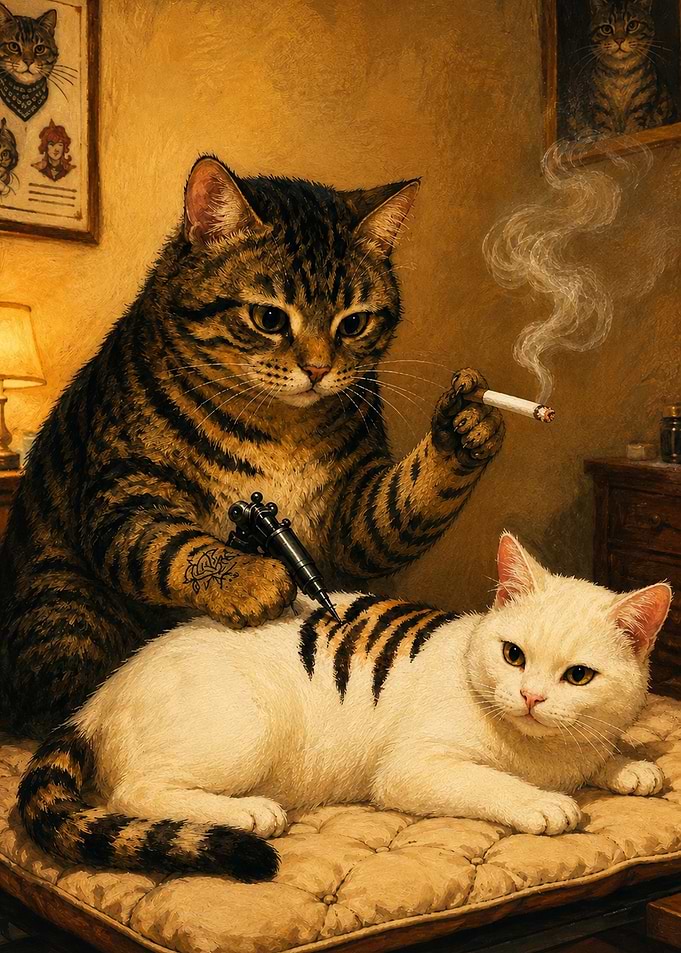 Tabby Cat Tattoo Artist