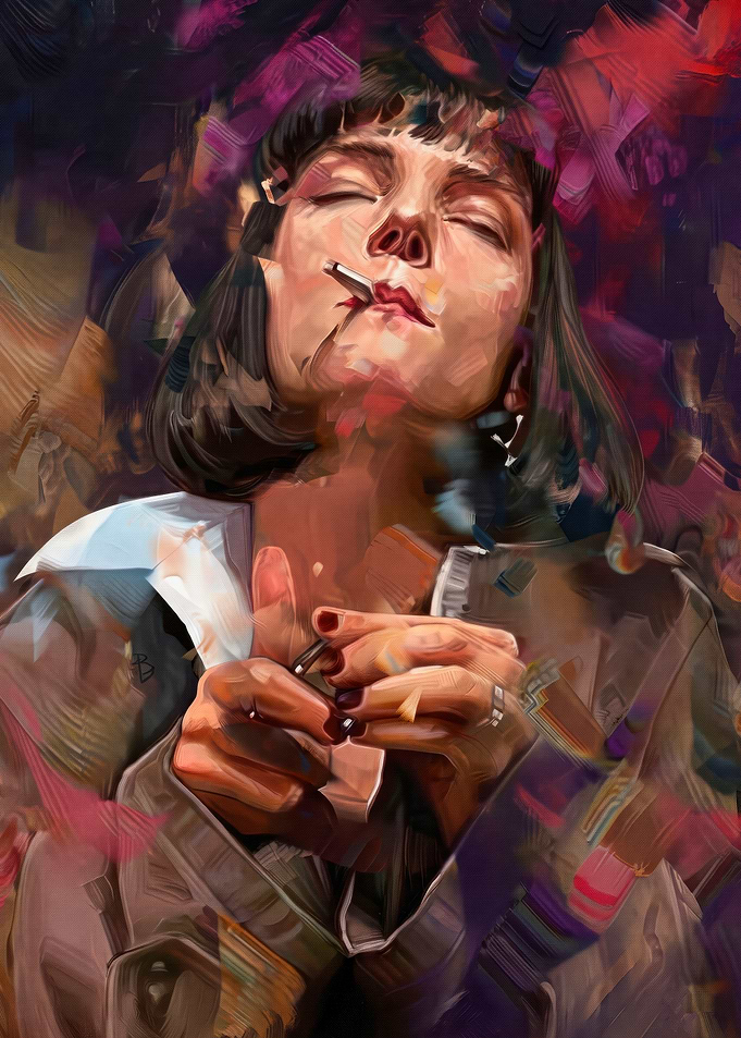 Mia Wallace Pulp Fiction Portrait