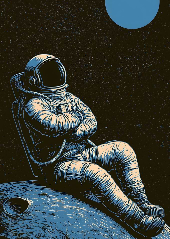 Astronaut Relaxing on the Moon