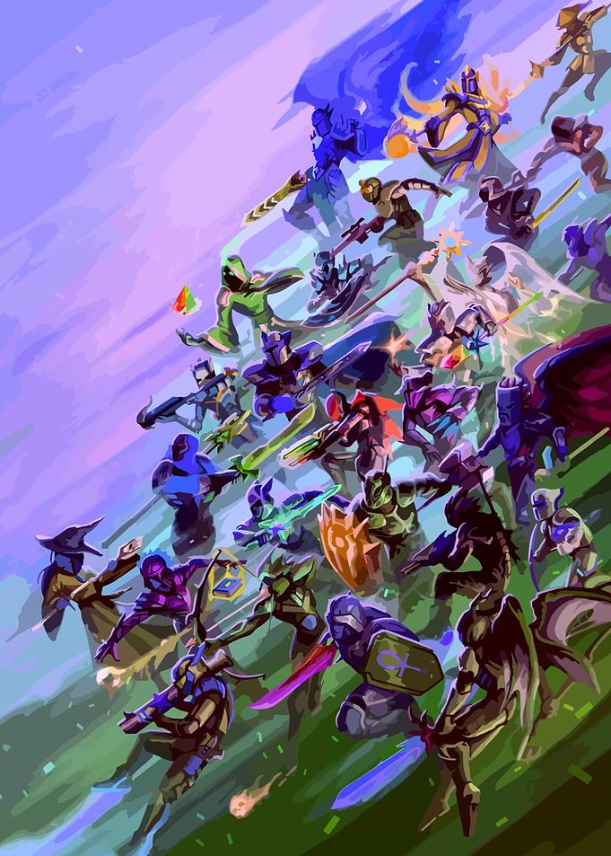 Epic Fantasy Battle Scene Illustration