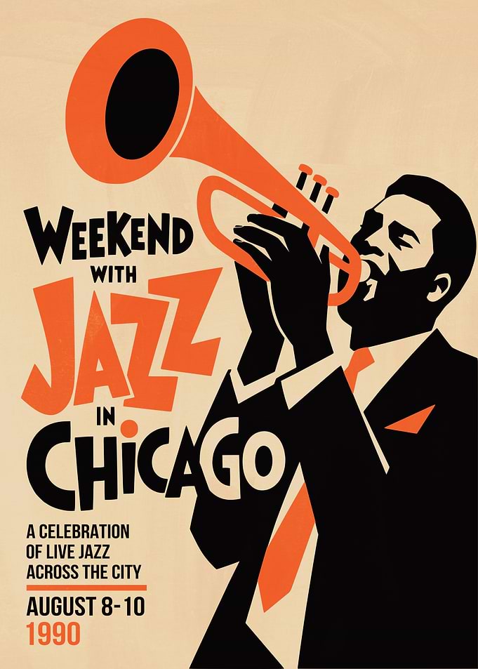 Vintage Chicago Jazz Festival Poster