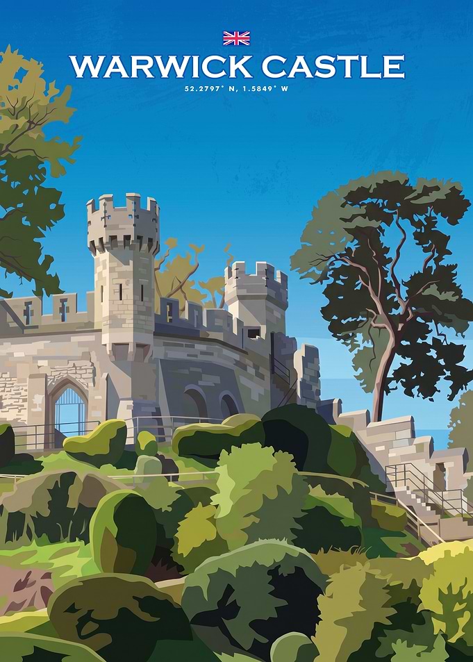 Warwick Castle Travel Poster