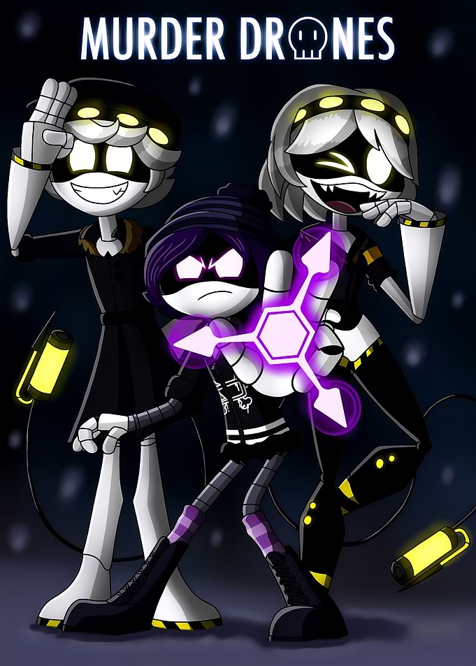 Murder Drones Character Trio Illustration