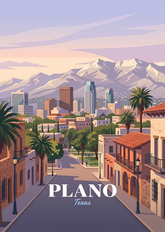 Plano Texas Travel Poster