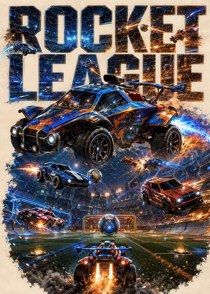 Rocket League Action Poster