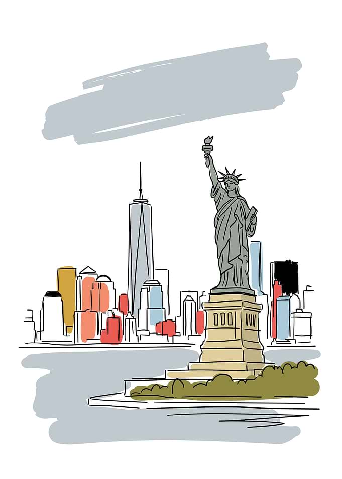 Statue of Liberty New York Skyline