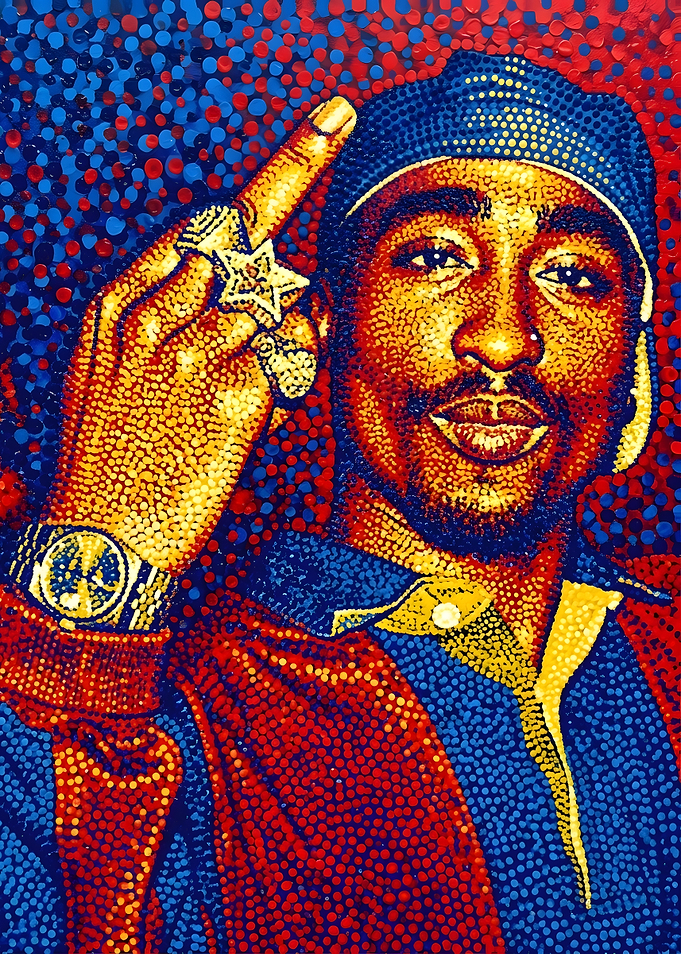 Pointillist Portrait of Tupac Shakur
