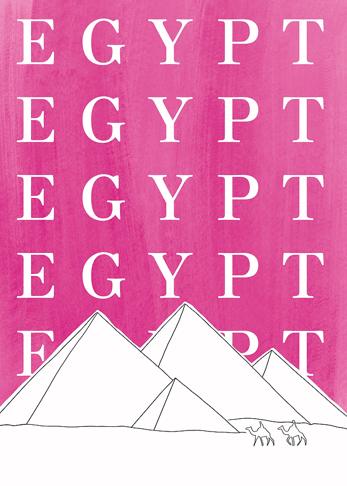 Minimalist Egypt Pyramid Travel Poster