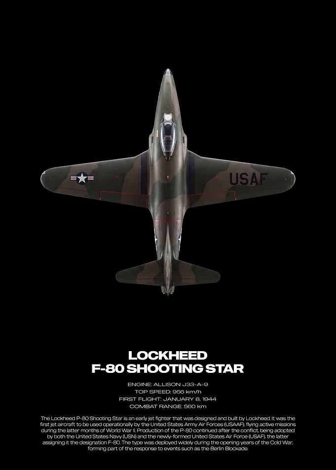 Lockheed F-80 Shooting Star Poster