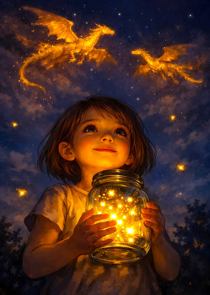 Girl Holding Jar