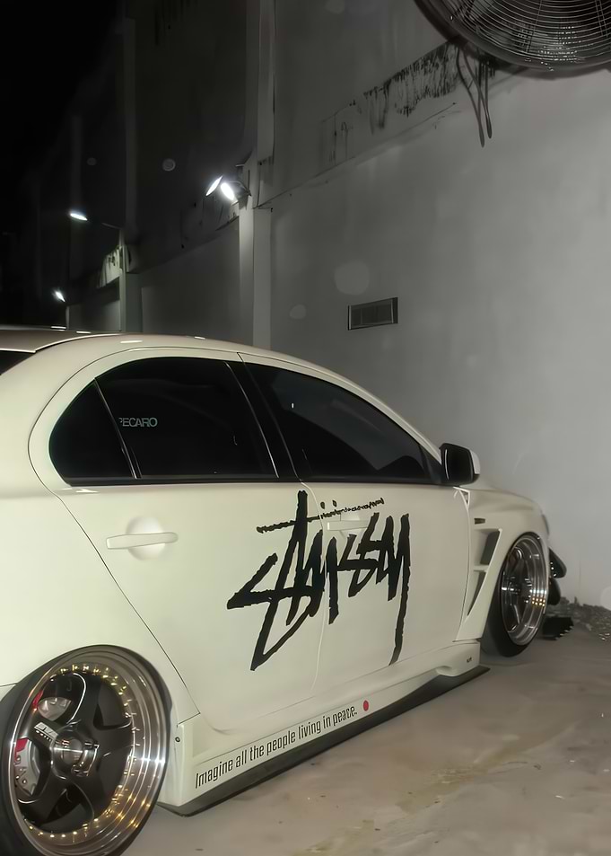 Stussy Modified White Sports Sedan