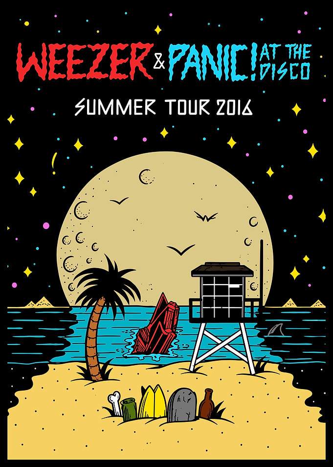 Weezer and Panic! At The Disco Tour Poster