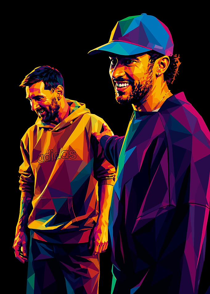Low Poly Art of Messi and Neymar