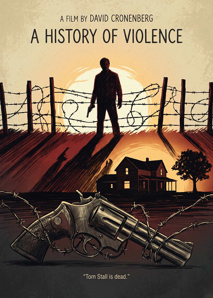 A History Of Violence Neo Noir Silhouette Giant Gun