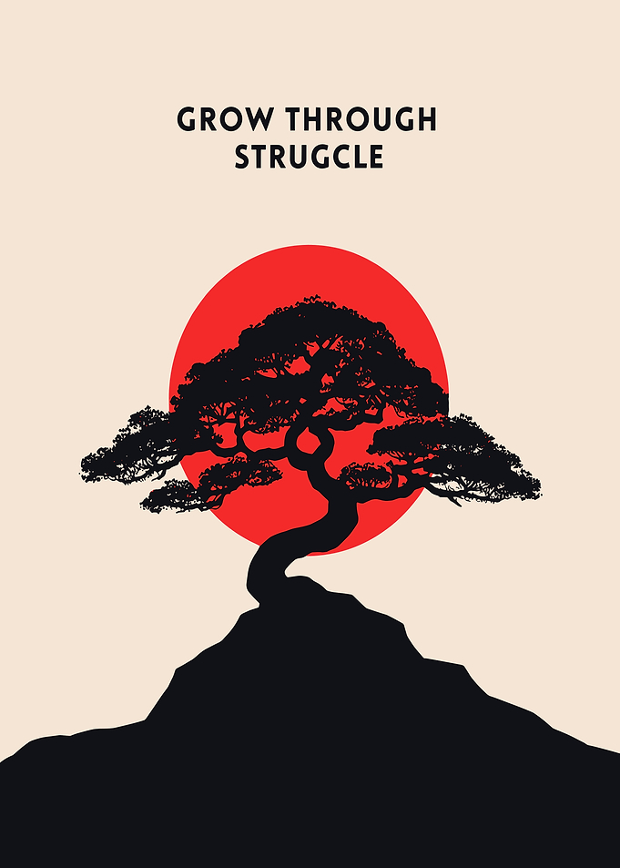 Grow Through Struggle Bonsai Poster