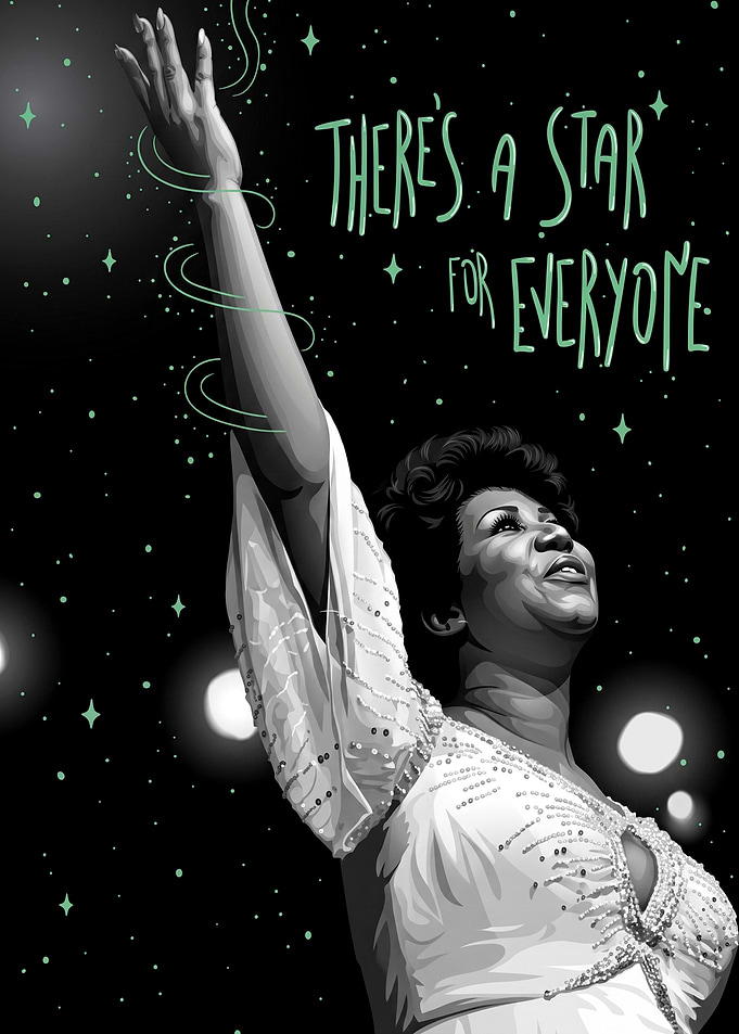 Aretha Franklin Star Tribute Poster