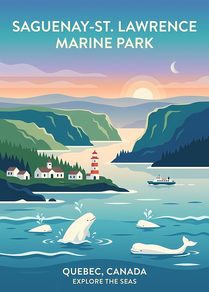 Saguenay-St. Lawrence Marine Park Travel Poster