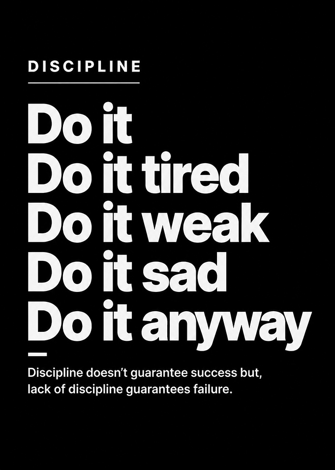 Discipline Motivational Quote Poster
