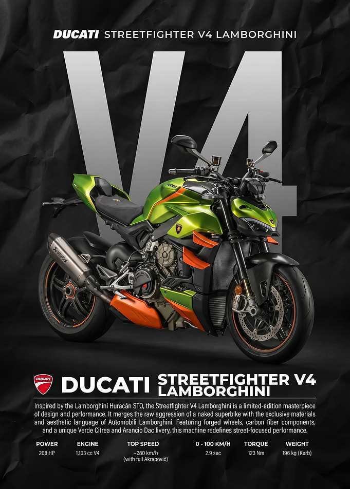 Ducati Streetfighter V4 Lamborghini Edition poster