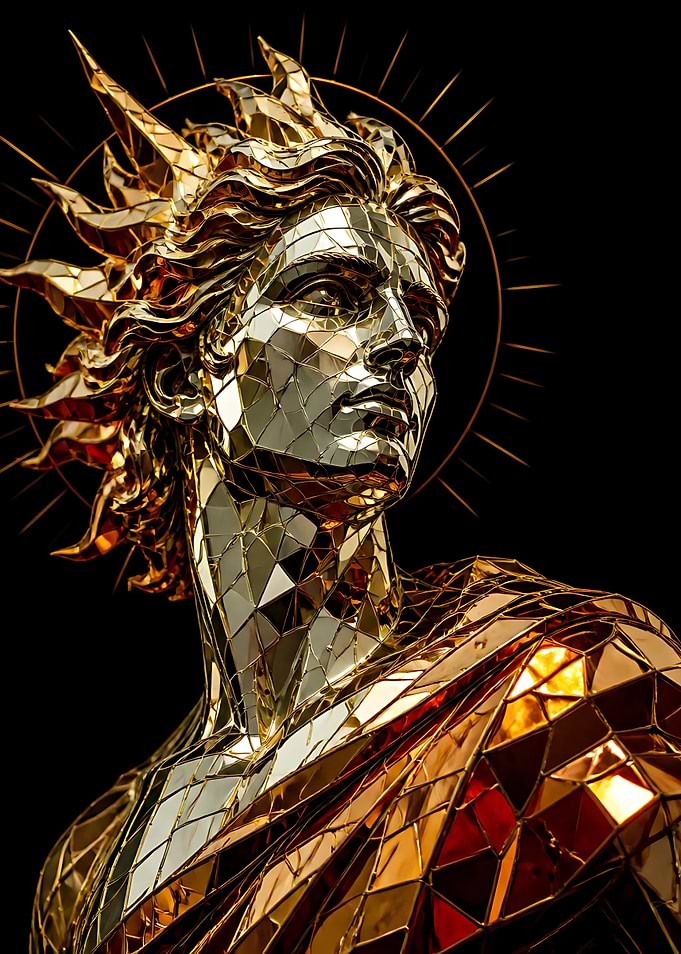 Golden Mosaic Apollo Bust