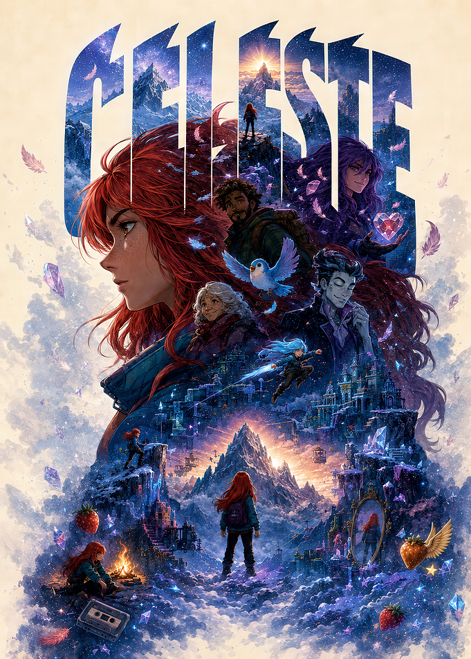 Celeste Video Game Poster Art
