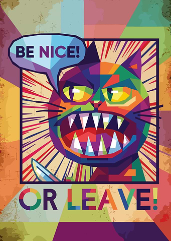 Pop Art Angry Cat Poster