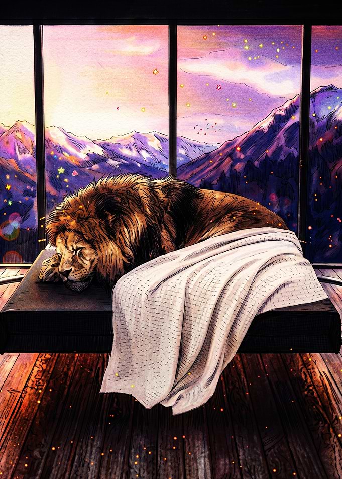 Sleeping Lion in Mountain View Room