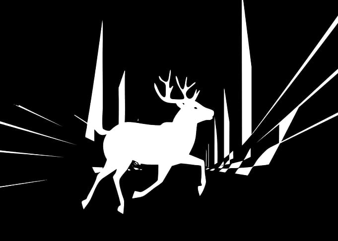 Minimalist Black and White Deer Silhouette