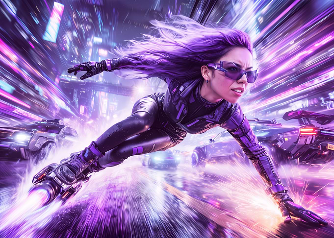 Cyberpunk Racer in Neon City