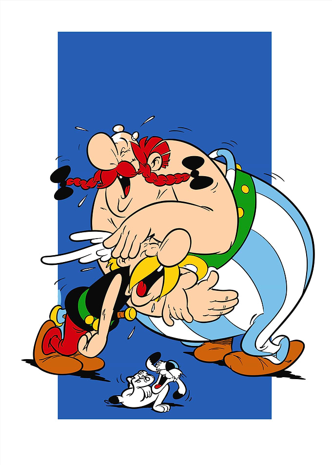Asterix, Obelix, and Dogmatix Laughing