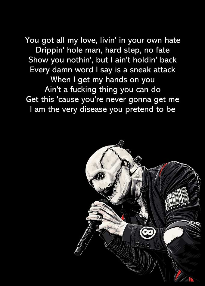 Slipknot Corey Taylor Lyrics Poster