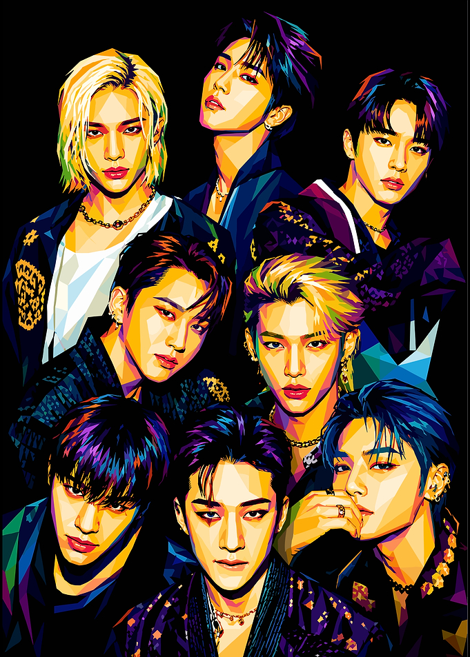 Stray Kids Pop Art Portrait