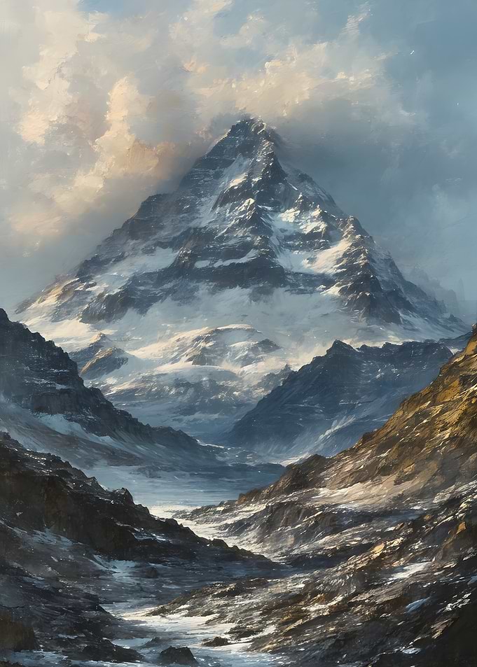 Majestic Snow-Capped Mountain Peak
