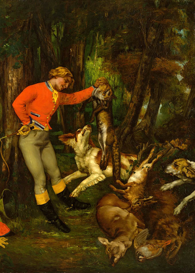 After the hunt - Gustave Courbet