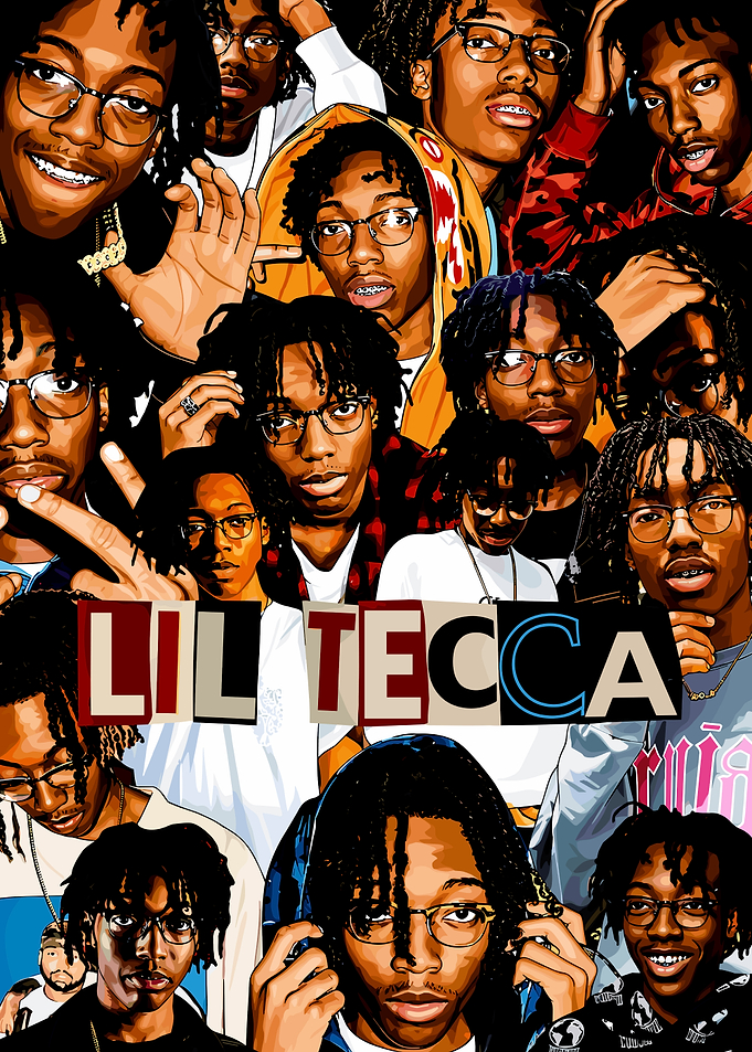 Lil Tecca Collage Poster