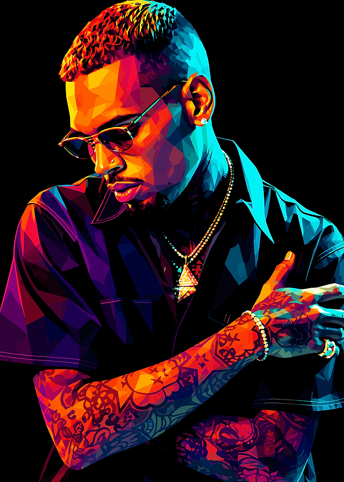 Chris Brown Low Poly Portrait