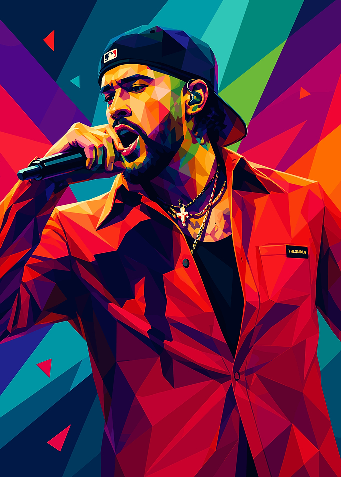 Bad Bunny Low Poly Pop Art