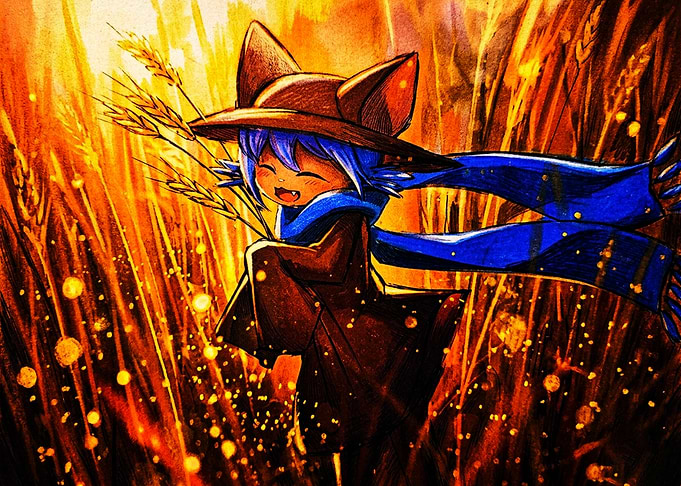 Niko from OneShot in wheat field