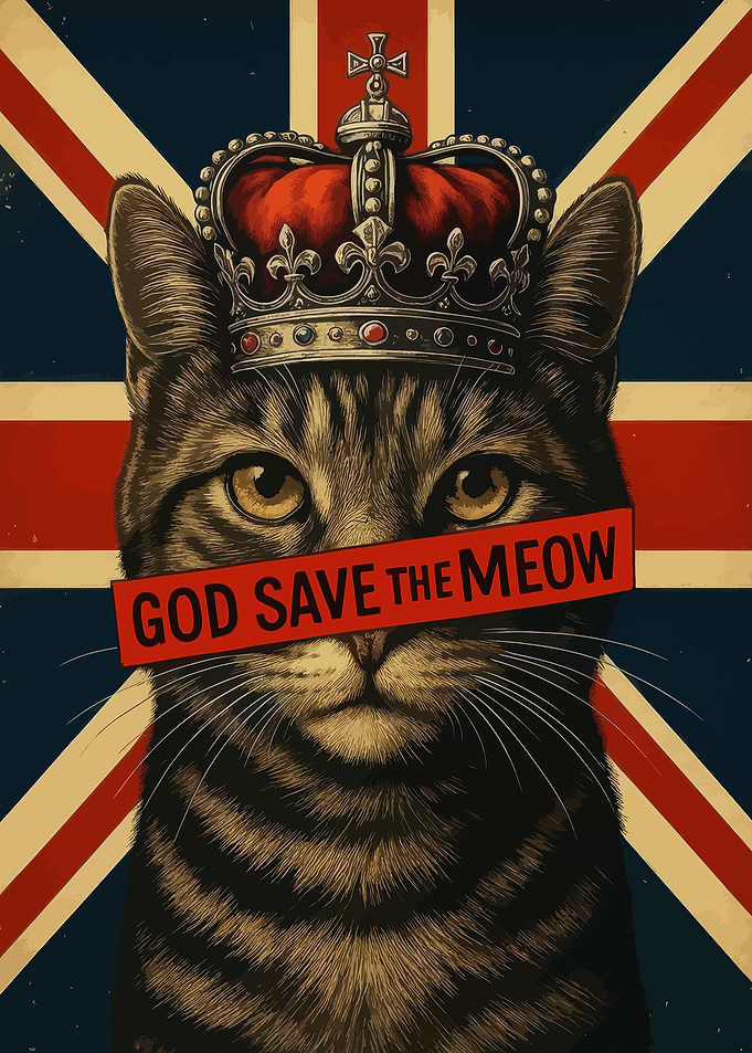 God Save the Meow Cat Poster
